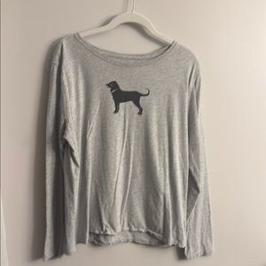 The Black Dog Gray and Black Dog Silhouette long sleeve tee